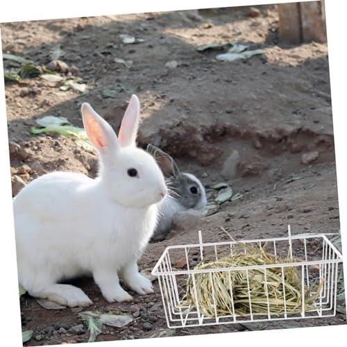 UKCOCO Wear Resistant Rabbit Feeder Rack Hanging Hay Holder with Hook for Cage Convenient Small Portable Bunny Feeder for Clean Organized Food Storage and Easy to Clean Hay Rack for