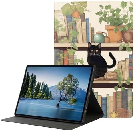 for Samsung Galaxy Tab S9 11" 2023(SM-X710/X716B/X718U) Tablet Case,Premium Leather Folio Stand Auto Wake/Sleep,Multiple Viewing Stand,Bookshelf Cat