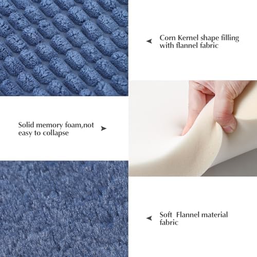 BVAGSS Reversible Dog Crate Pad, Memory Foam Pet Bed Mat, Soft Warm Machine Washable Sleeping Kennel Mattress for Small Medium Dogs XH079 (21''x13''x1.6'',Navy)