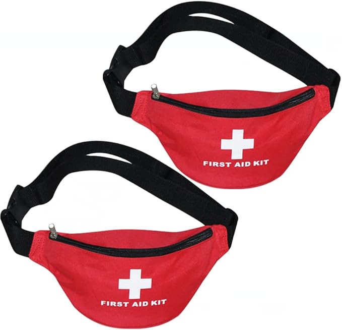 First Aid Empty Kit,Compact and Lightweight Waterproof First Aid Bag Empty with Zippered for Emergency at Home, Office, Car, Outdoors, Boat, Camping, Hiking(Bag Only) (2 Pack Fanny Pack)