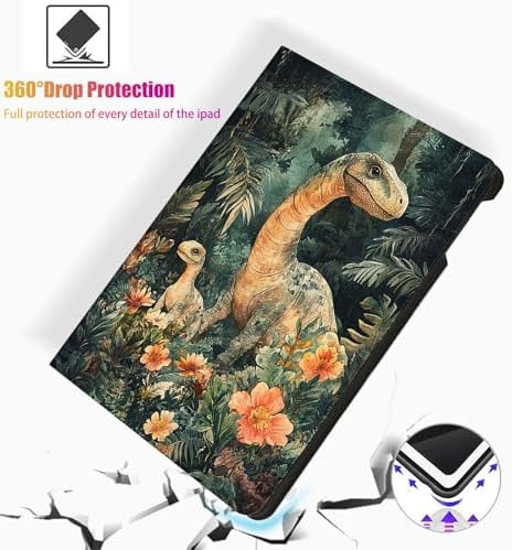 for Microsoft Surface Pro X/Pro X Plus-13 2019/2020/2021/2024 Tablet Case,Auto Wake/Sleep,Adjustable Stand Protective Cover - Dinosaur Family Jungle