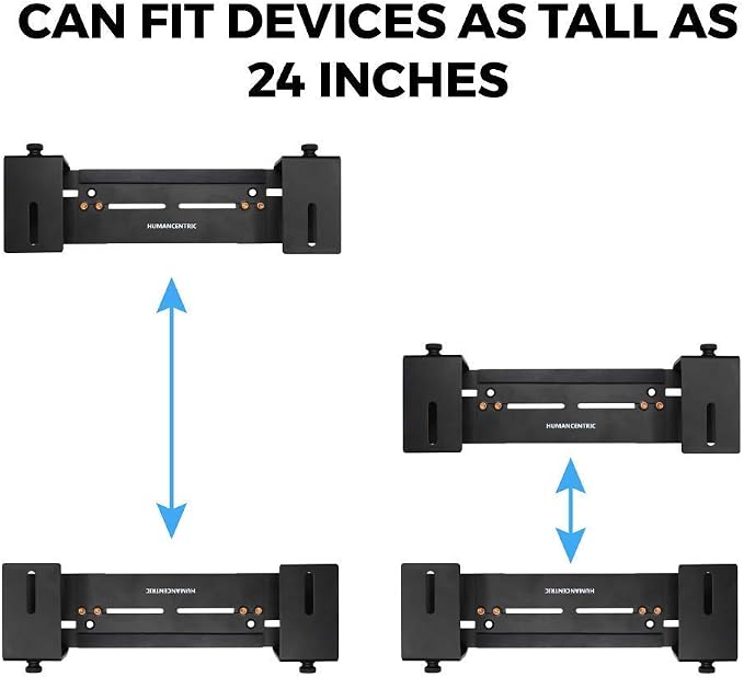 HumanCentric Adjustable Device Wall Mount, Cable Box & Modem Bracket | Adjustable Wall Adapter for Small, Wide & Narrow Devices, Cable Boxes, Modems, DVD Players, Mount on Wall Behind TV
