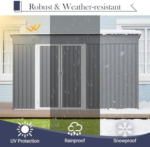 Outdoor Metal Storage Sheds Garden Cabinets 10x4 Lockable