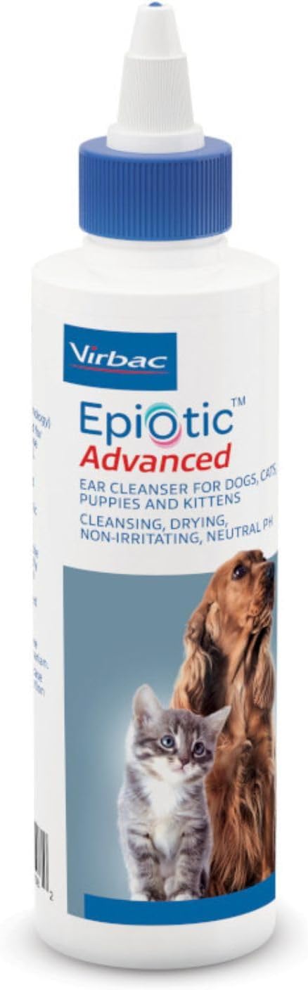 Virbac EPIOTIC® Advanced Ear Cleanser | Powerful and Gentle Cleanser For Dogs and Cats of all ages, 8 oz