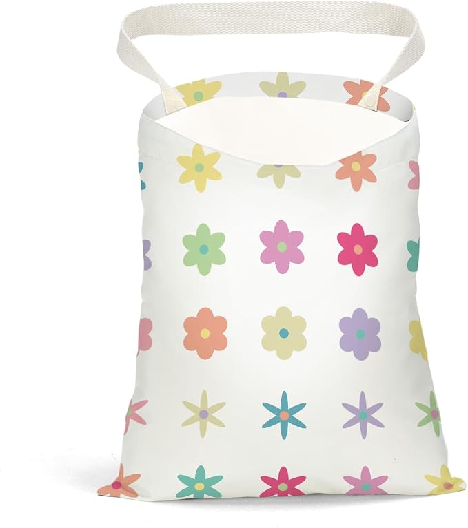 Florals Car Trash Bag Car Garbage Bag Hanging Cars Trash Can, Spring Decor Waterproof Cars Back Seat Organizer for Vehicle Travelling Camping