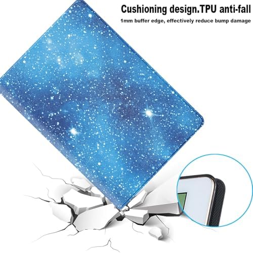 for Samsung Galaxy Tab E 9.6 Inch 2015 (SM-T560/T561/T567) Tablet Protective Cover with Adjustable Stand and Magnetic Auto Wake/Sleep,Starry Sky