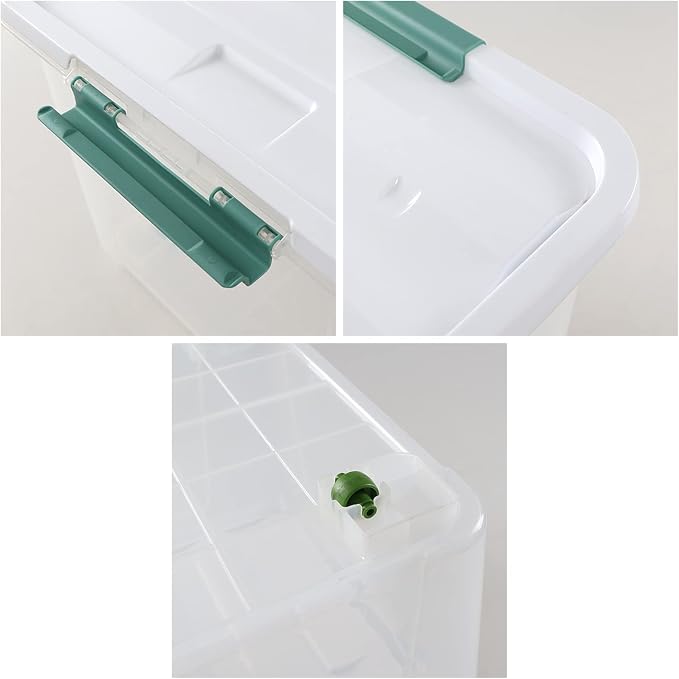 85 Qt Clear Plastic Storage Bins with Latching Lids, 4-Pack | Stackable Heavy-Duty Storage Containers, Rolling Storage Box for Holiday Decor, Garage, Closet, Kitchen Organization