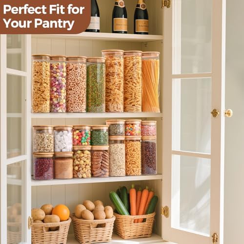 ComSaf Glass Storage Containers with Lids 0.5 Qt, 9 Pack Small Glass Jars | Small Glass Container, Spice Jar, Cookie, Candy, Family Snack Storage, Coffee Bar Organization, Size For Subpackage, BPA Free