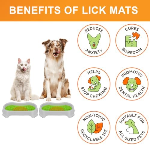 Neater Pets Neat-LIK Dog Lick Mat w/Mess-Proof Tray, Lick Mat for Dogs, Cats, Puppy, Reduces Anxiety & Boredom, Peanut Butter Slow Feeder, Interactive Treat Licking Pad (Green/Vanilla Bean)