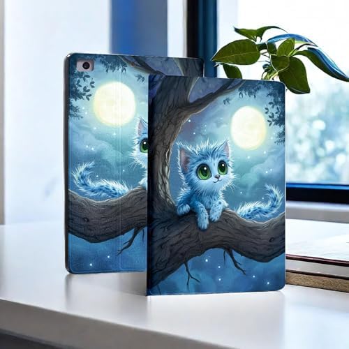 for Microsoft Surface Pro 8-13" 2021 Tablet Case,Auto Wake/Sleep,Adjustable Stand Protective Cover - Moonlight Cat