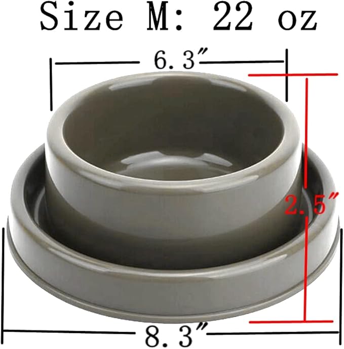 Ants Away Dog Bowl Cat Puppy Food Bowls Round No Spill Eating Feeder for Small Animals Blue M