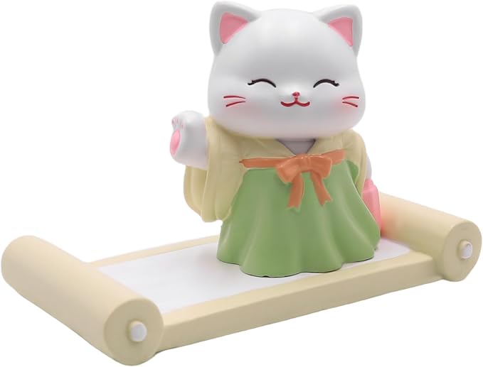 Cute Cat Phone Holder for Desk Kitten Phone Stand Desktop Holder Stand for All Smartphones Tablets Kawaii Kitty Desk Ornament