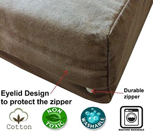 Dogbed4less Premium Jumbo HeadRest Orthopedic Cool Memory Foam Dog Bed for Large and Extra Large Dogs, Waterproof Liner with Durable Denim Cover, 55X47X4