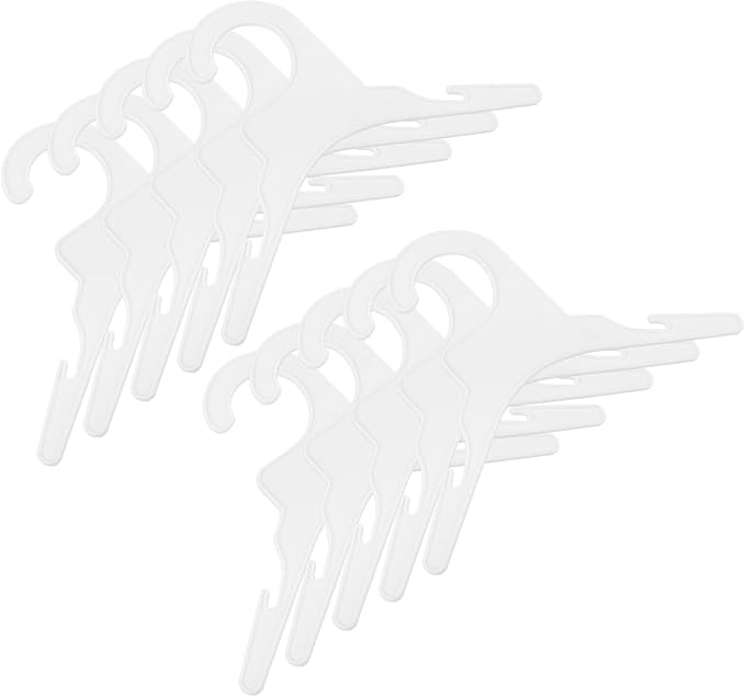 10pcs Small White Plastic Pet Clothes Hangers Dog and Cat Clothing Drying Rack Mini Hanging Organizer for Pet Apparel Storage