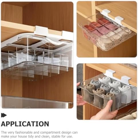 OUNONA Multi Grid Drawer Storage Box with Lid for Closet Organization