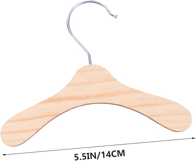 Unomor 10pcs Pet Clothes Hangers Wooden Dog Costume Rack Small Portable Organizer for Puppy Apparel and Coat Storage at Home