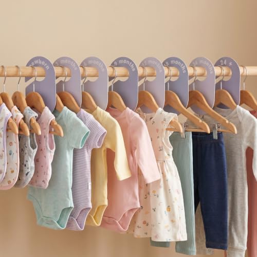 8pcs Baby Closet Dividers Nursery Organizer for Baby Clothes | Baby Size Clothes Dividers for Closet 0-24 Months Closet Size Markers Baby Clothing Organizer for Nursery Blue Grey