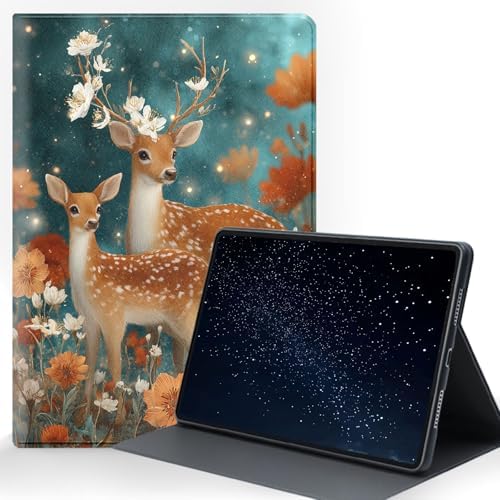 for Samsung Galaxy Tab S10 FE/ S9 FE 5G 10.9 Inch/Galaxy Tab S9 11 Inch 2023 Tablet Protective Cover with Adjustable Stand and Magnetic Auto Wake/Sleep,Deer Family