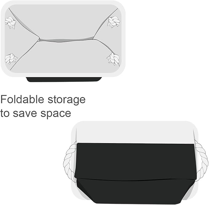 Storage Bins for Shelves - 12x8x5.2 inch 1 Pack Storage Baskets for Gifts Empty for Closet Organizing Dog Gift Cloth Toy Cubes Box (White & Black)