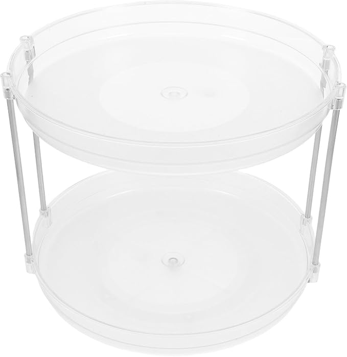 Tier Rotating Spice Rack Turntable Organizer for Refrigerator Vanity | Pet Construction, 360 Degree Smooth Rotation, Easy to Clean, Multipurpose Storage for Condiments and Cosmetics