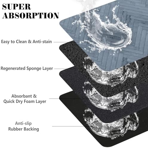 Dog Food Mats for Floors Absorbent, Pet Cat Food Mat - Quick Dry Dog Bowl Mats for Food and Water, Eco-Friendly Boho Pet Supplies