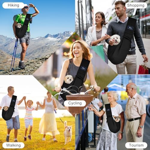 CUBY Dog and Cat Sling Carrier - Hands Free Reversible Pet Papoose Bag - Soft Pouch and Tote Design - Suitable for Puppy, Small Dogs Cats Outdoor