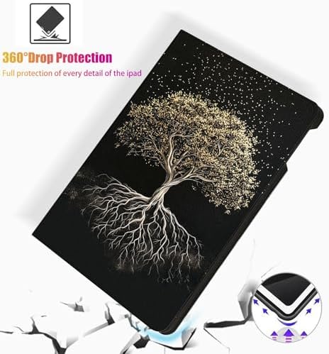 for Microsoft Surface Pro 8-13" 2021 Tablet Case,Auto Wake/Sleep,Adjustable Stand Protective Cover - Golden Life Tree