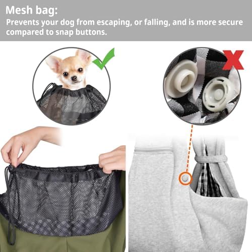 CUBY Dog and Cat Sling Carrier - Hands Free Reversible Pet Papoose Bag - Soft Pouch and Tote Design - Suitable for Puppy, Small Dogs Cats Outdoor