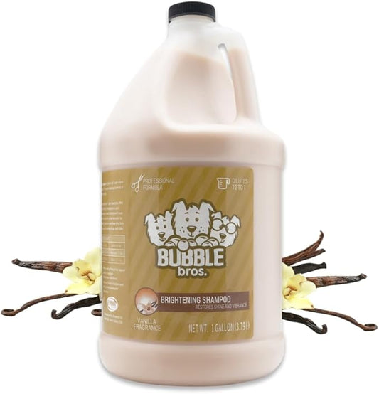 Bubble Bros. Brightening Dog Shampoo, Gallon - Naturally Derived Ingredients, Eliminates Smelly Pet Odors, Brightens All Coat Colors, Restores Shine and Moisture, Soap and Cruelty Free