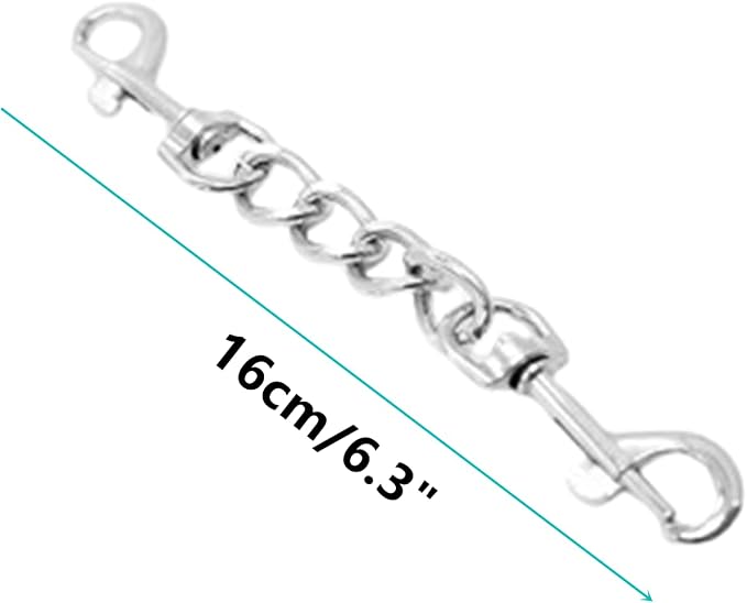 Dog Collar Safety Clip, 2 Pack Metal Clasp Double Ended Connector Prong Chew Dog Collar Clip Prong Collar Pet Harness Collar Connector Leash Necklaces Dog Strap for Dog Harness