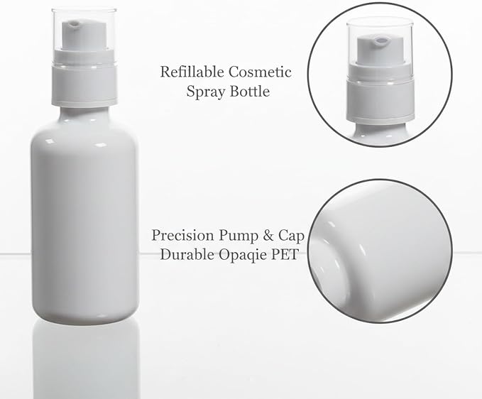 Refillable Cosmetic Spray Bottles, Opaque White PET for Skincare, Travel-Size Dispenser for Toners and Serums, 2 oz (1 PC)