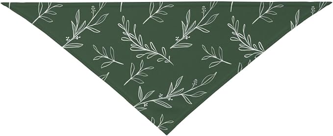 Sage Green Dog Bandana,Adjustable Triangle Bibs Dogs Scarf,Puppy Neckerchief Dog Cat Bib for Spring Summer (Dark Green)