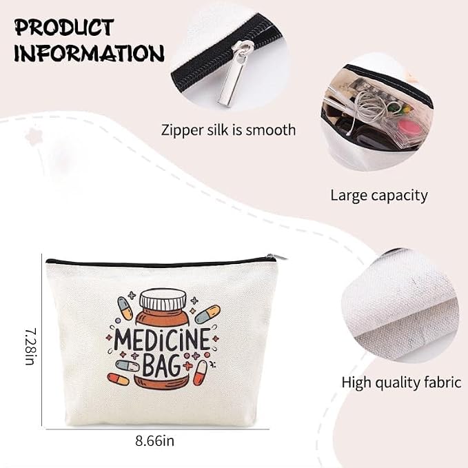Home Medical Bag for Medicine Storage Organizer Pouches Emergency Pouch for First Aid Med Bag Patient Gifts from Nurse Drug Bags for Travel Camping Medication Storage Kit Pharmacy Doctor Gifts Ideas