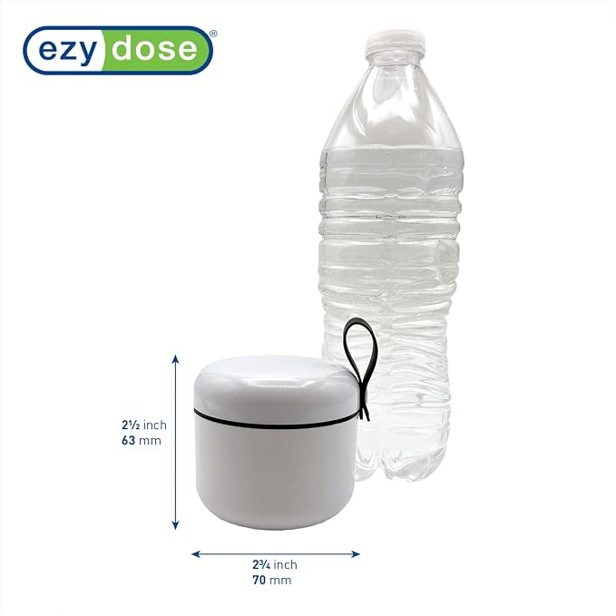 Ezy Dose Mini Vitamin Organizer, Multi Compartments, White & Black, Medium | Portable and Compact Design, Easy Access Sliding Pill Dispenser, Supplement Organizer with Anti-Mix Design, Travel Friendly