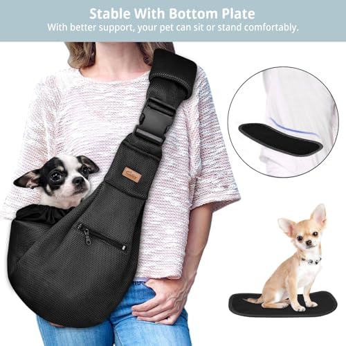 CUBY Dog and Cat Sling Carrier - Hands Free Reversible Pet Papoose Bag - Soft Pouch and Tote Design - Suitable for Puppy, Small Dogs Cats Outdoor