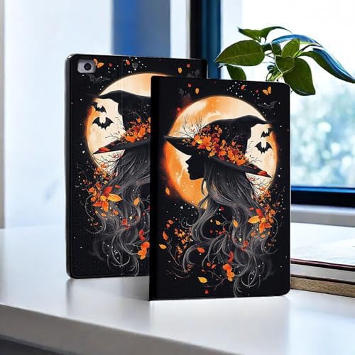 for Microsoft Surface Pro 8-13" 2021 Tablet Case,Auto Wake/Sleep,Adjustable Stand Protective Cover - Halloween Witch Moon