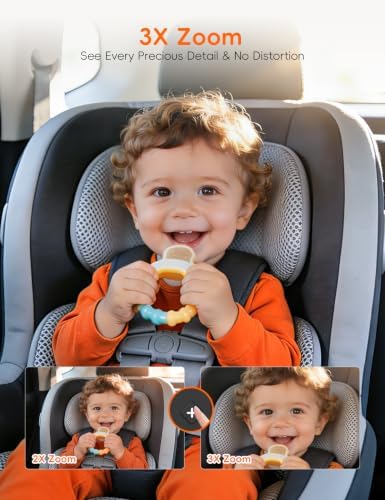 Baby Car Camera USB with No.1 Clarity, 5'' HD 1080P IPS Baby Car Monitor with 3X Zoom, Backseat/Carseat/Rear Seat Camera with Ultra Night Vision, Easy No-Damage Install, S100P(5inch Black)