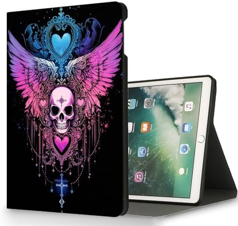 for Microsoft Surface Go 4/3/2/1-10.5" 2021 Tablet Case,Auto Wake/Sleep,Adjustable Stand Protective Cover - Skull Wings