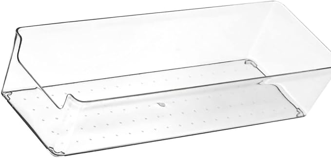 GOTOTOP Drawer Organizers, Transparent PET Drawer Storage Trays, Stackable Divider Box for Kitchen Bathroom Office Bedroom, Visible Classified Storage for Daily (Large Rectangle Box)