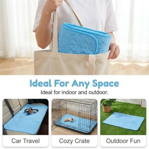 Cute Cooling Dog, Mat Anti-Slip Ice, Rug Grooming Ergonomic, Outdoor | Multiuse Summer Washable, Cat Cooling Mat, for Kennel Crate, Sofa Home Puppy, Travel Bedding Small, Medium Dog Kitten, Floor