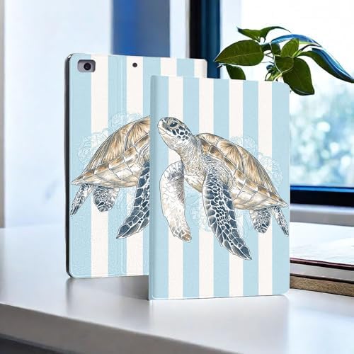 for Microsoft Surface Pro 7 Plus,Surface Pro 7/6/5/4 12.3" Tablet Case,Auto Wake/Sleep,Adjustable Stand Protective Cover - Sea Turtle
