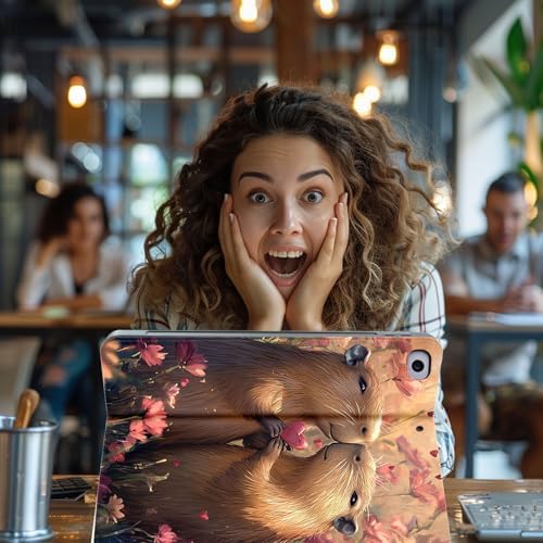 for Microsoft Surface Pro 8-13" 2021 Tablet Case,Auto Wake/Sleep,Adjustable Stand Protective Cover - Capybara Couple Heart