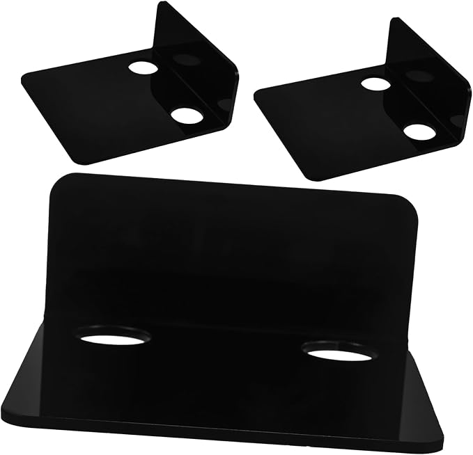 ibasenice 3pcs Floating Shelf for Monitor Router Storage Wall-Mounted Camera Holder Rack Black Secure Reliable Shelf for Nursery Easy Installation Non-Slip Design