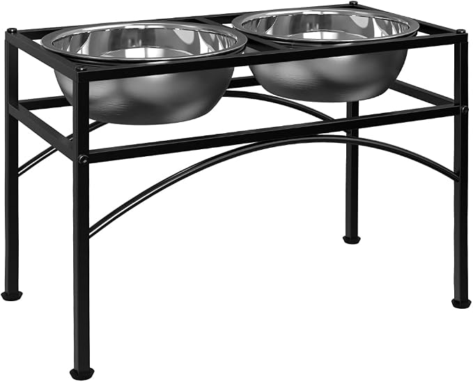 Elevated Dog Bowls for Large Dogs, 14" Raised Dog Bowl Stand for Large Sized Dog, Large Dog Feeder with Food and Water Bowls