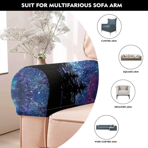 Galaxy Armrest Covers for Sofa Couch Arm Covers for Sofa 2 Pack Universal Size Scratch Resistant Protector Covers Soft Stretch Furniture Protector