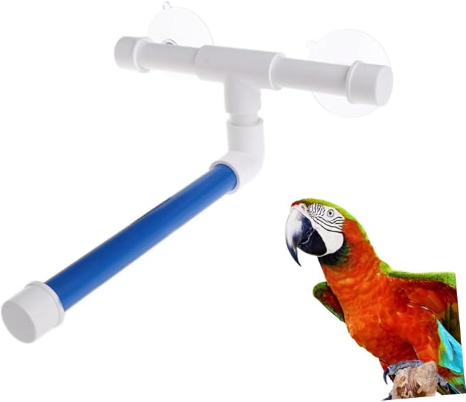 LIOOBO Bird Shower Stand Suction Cups Portable Parrot Perch for Bathing Wall-Mounted Bird Bath Stand Toy for Parrots