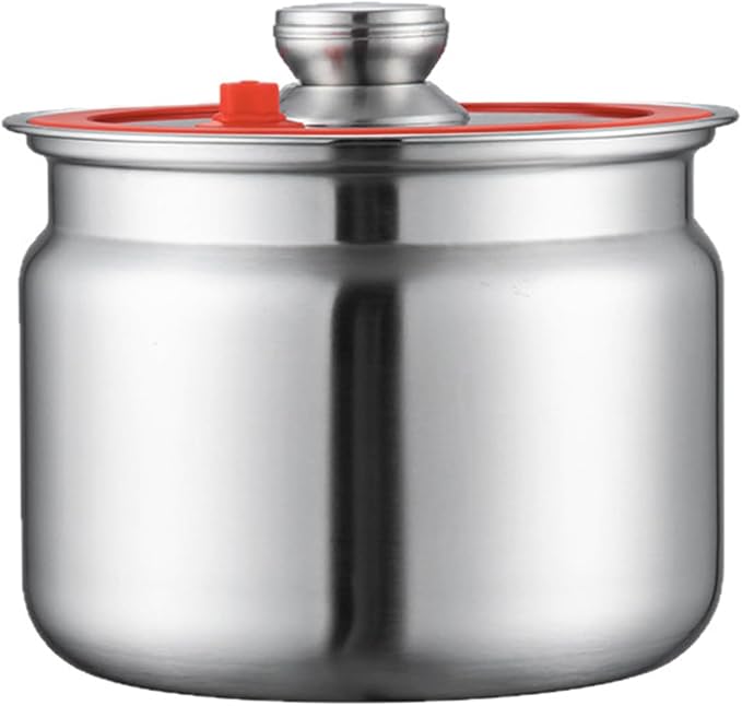 Mekalero Sturdy Stainless Steel Kitchen Storage Jars with Clip Airtights Seal for Preserving Rice Flour Coffee Dry Goods Airtights Container with Clip