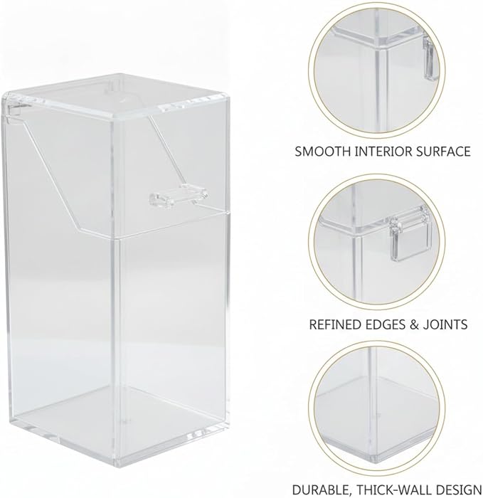 Clear PET Storage Cup with Lid for Pens and Tools, 8.3 Inch Tall Desktop Caddy (1 Count)