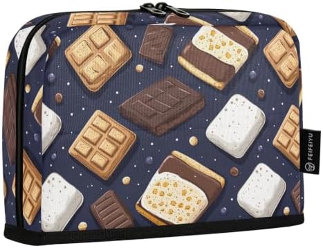 Marshmallows Chocolate Bars S'mores Pencil Case for Kids Girls Boys | Large Pencil Pouch Pen Bag Holder with Big Capacity