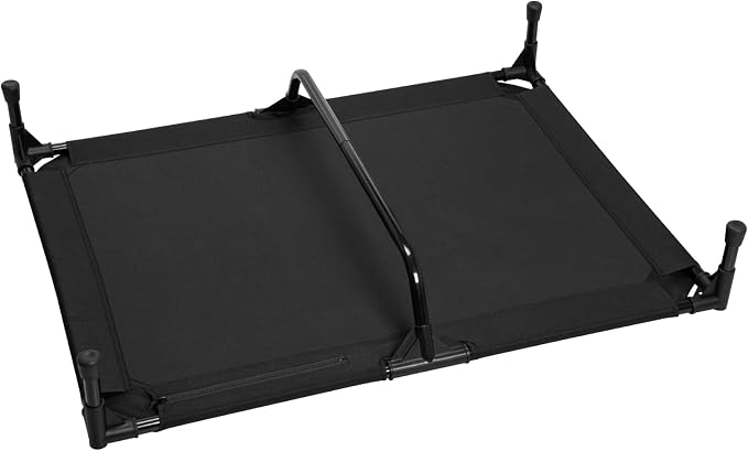 Love&go Elevated Dog Bed with Metal Frame, Cooling Raised Pet Cot for Dog and Cat (L - Black, Large- 34.5x25.5x5.5 inch)
